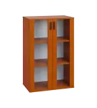 LN 3 - 7S kancelářská skříň, 2-dveřová, prosklená, 1107x720x400, třešeň šumavská